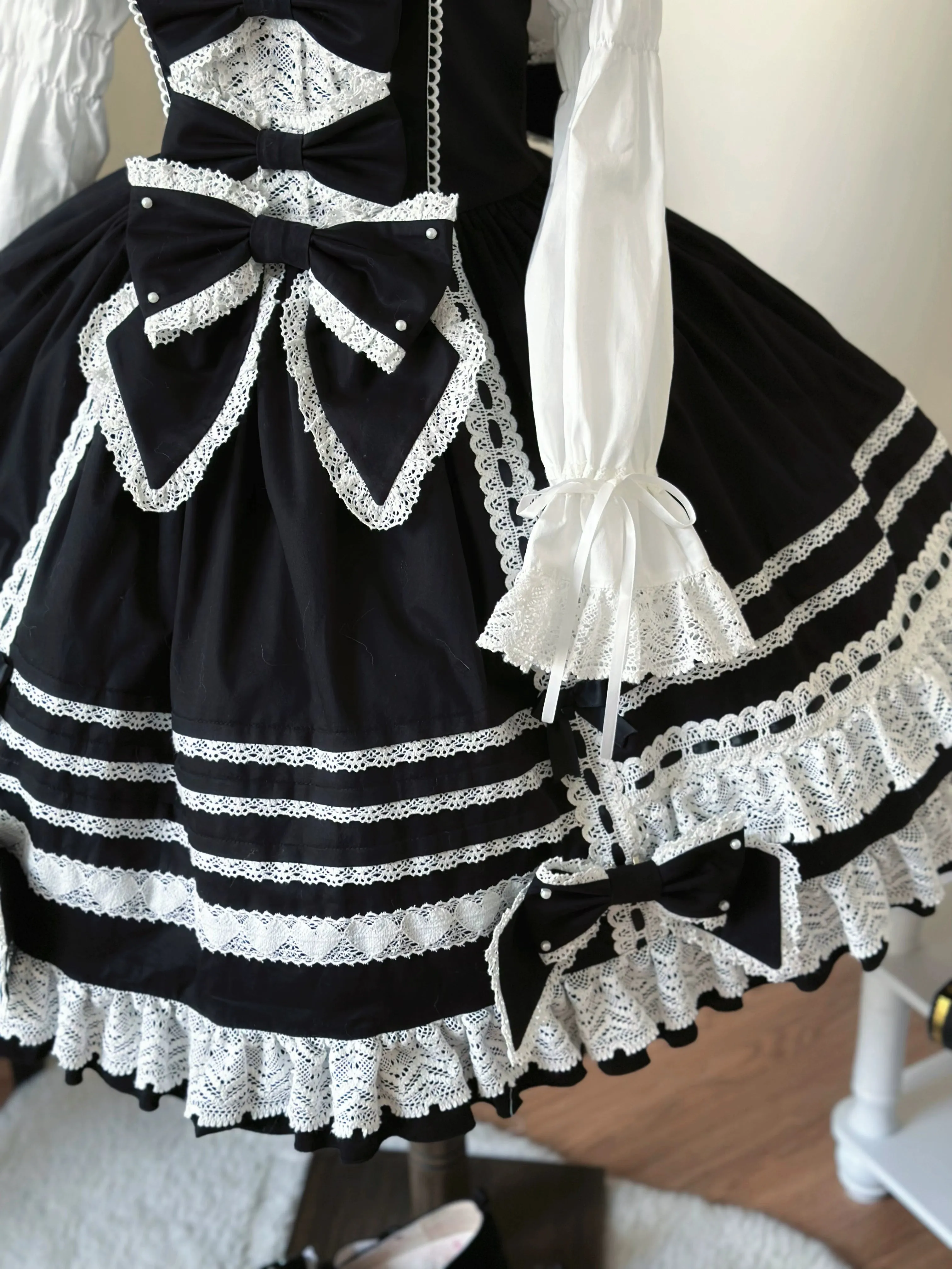 AerialCat~Layered Puffy~Old School Lolita JSK Cotton Vintage Cake Dress