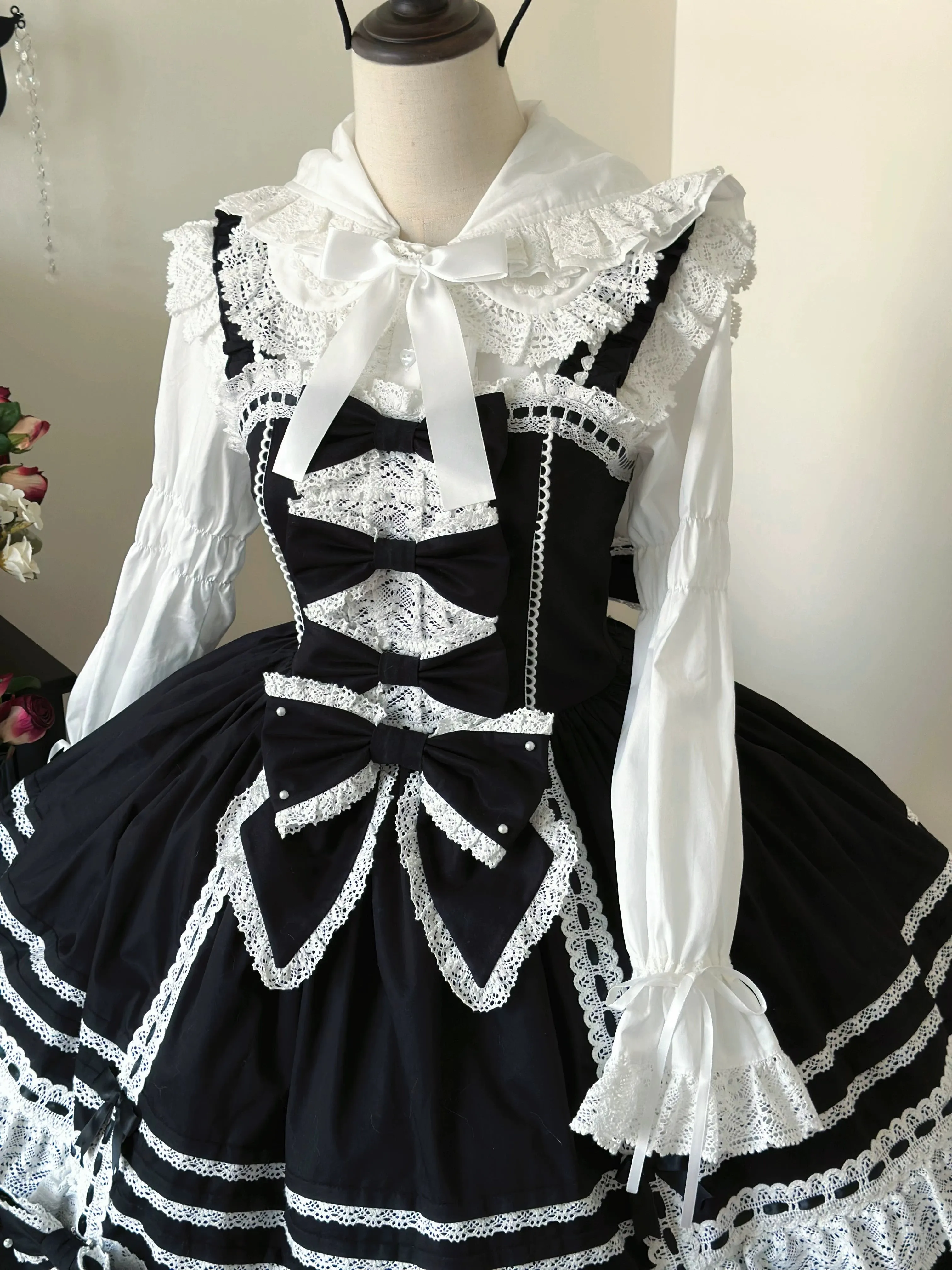 AerialCat~Layered Puffy~Old School Lolita JSK Cotton Vintage Cake Dress