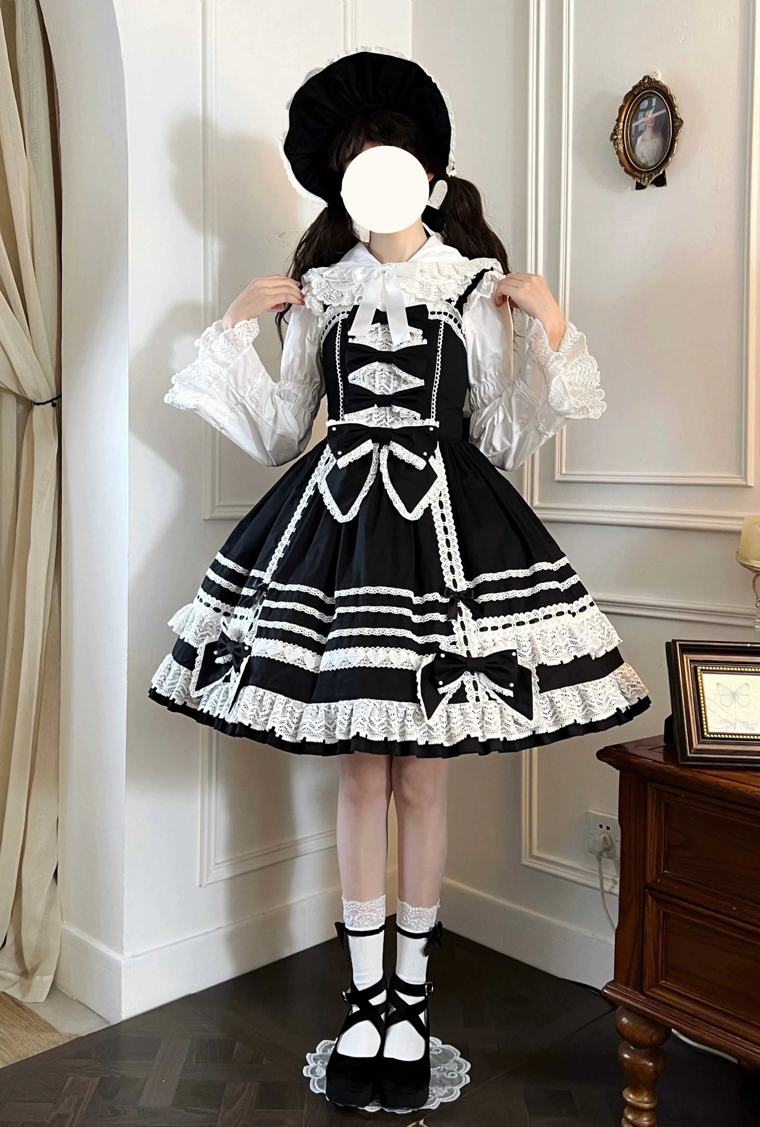 AerialCat~Layered Puffy~Old School Lolita JSK Cotton Vintage Cake Dress