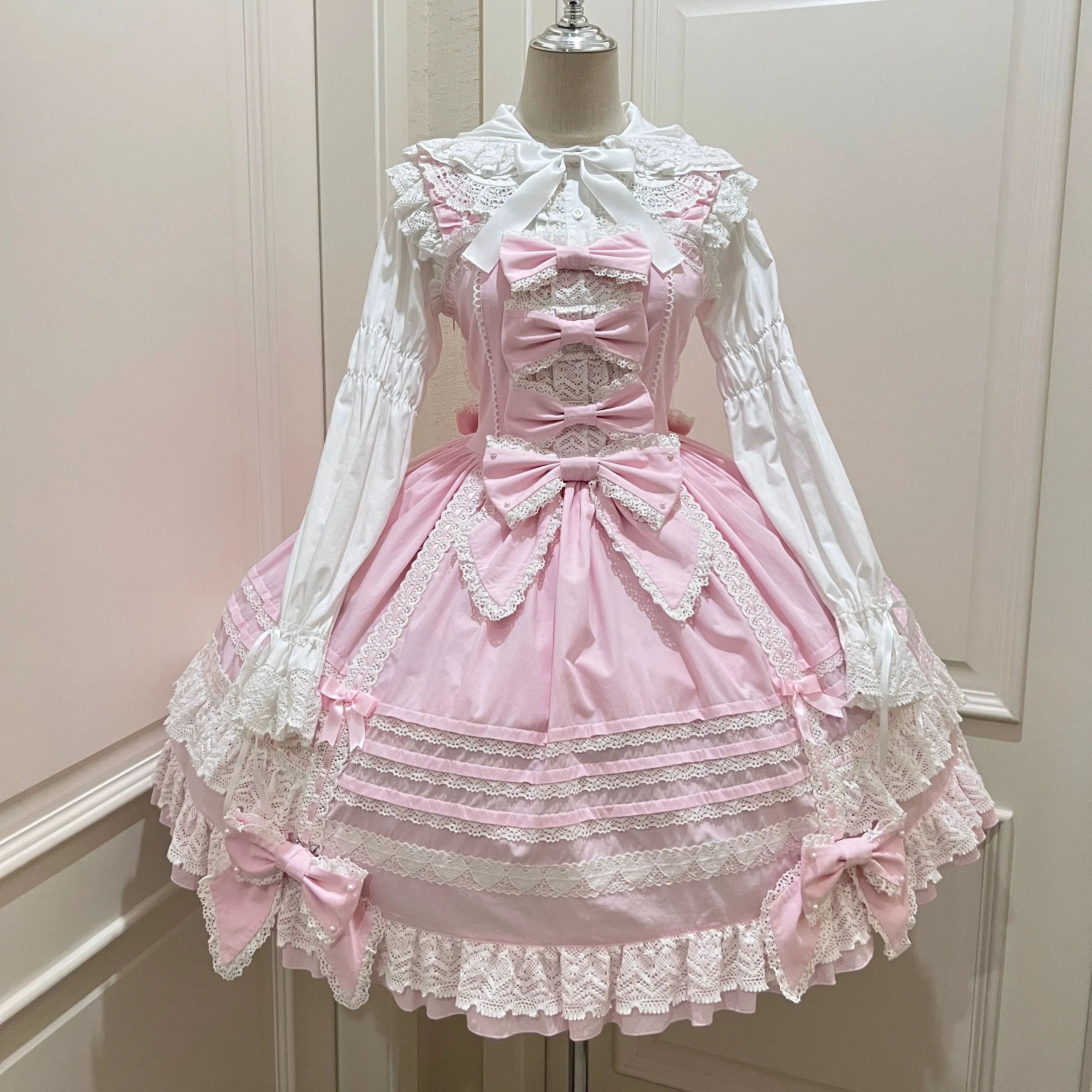 AerialCat~Layered Puffy~Old School Lolita JSK Cotton Vintage Cake Dress