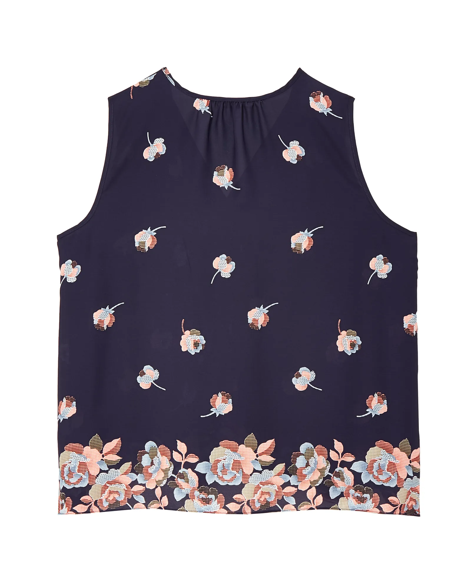 Angie Sleeveless Blouse | Navy / Orange