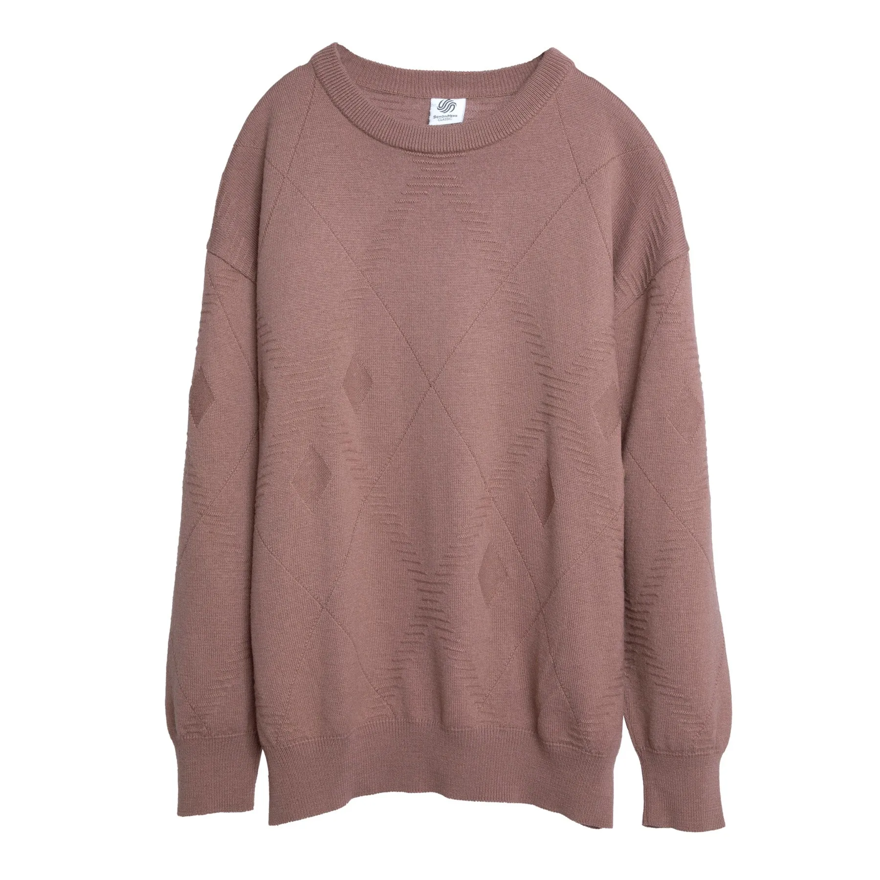 Argyle Pattern Knit Schurwolle Blend Jumper