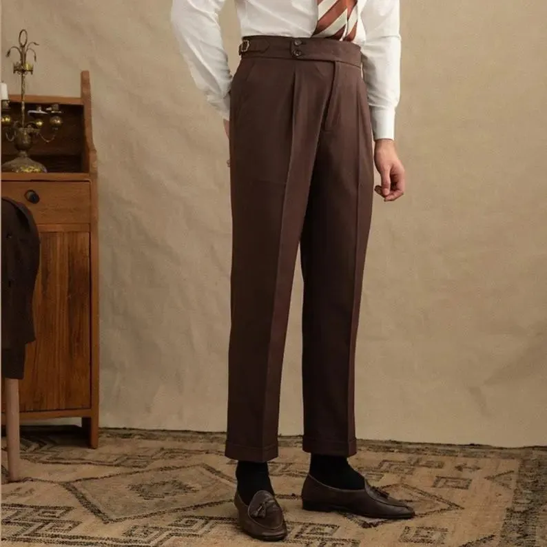 Dark Brown Garbadine Suit (Jacket   Trousers) - Cross & Crown