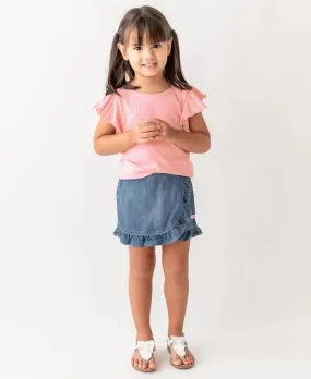 Denim Ruffle Skort