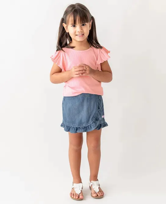 Denim Ruffle Skort