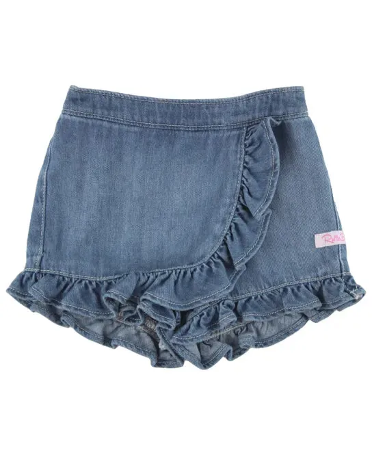 Denim Ruffle Skort