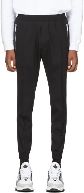 Dsquared2 Black Tropical Stretch Wool Jogger Fit Trousers