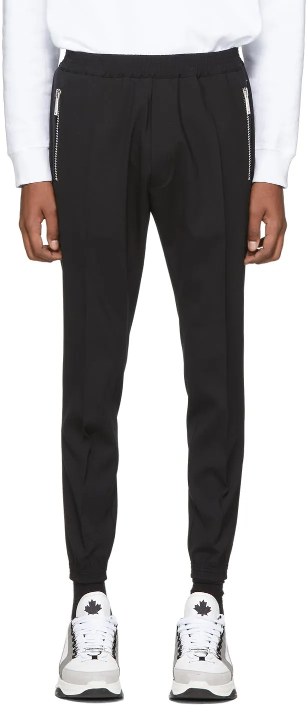 Dsquared2 Black Tropical Stretch Wool Jogger Fit Trousers
