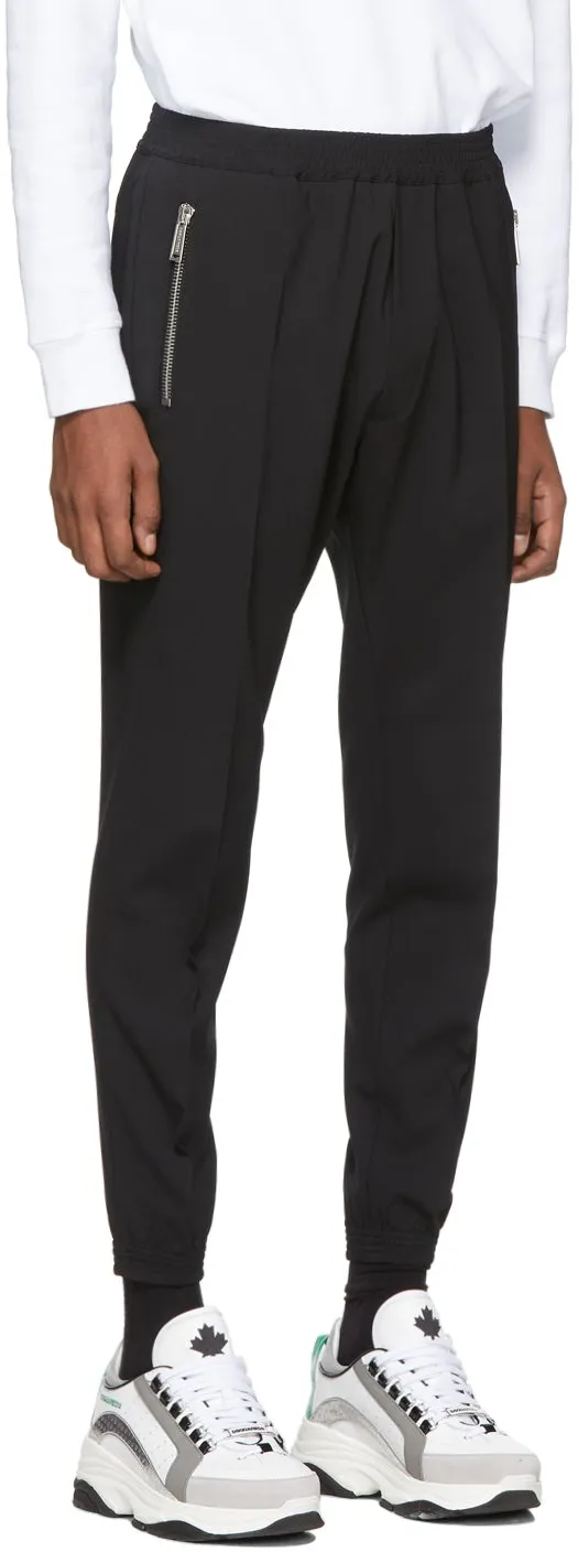 Dsquared2 Black Tropical Stretch Wool Jogger Fit Trousers