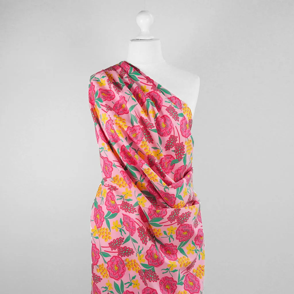 Fine Poplin - Light Pink Fresh Flowers Cotton Woven Fabric by Nerida Hansen Sample
