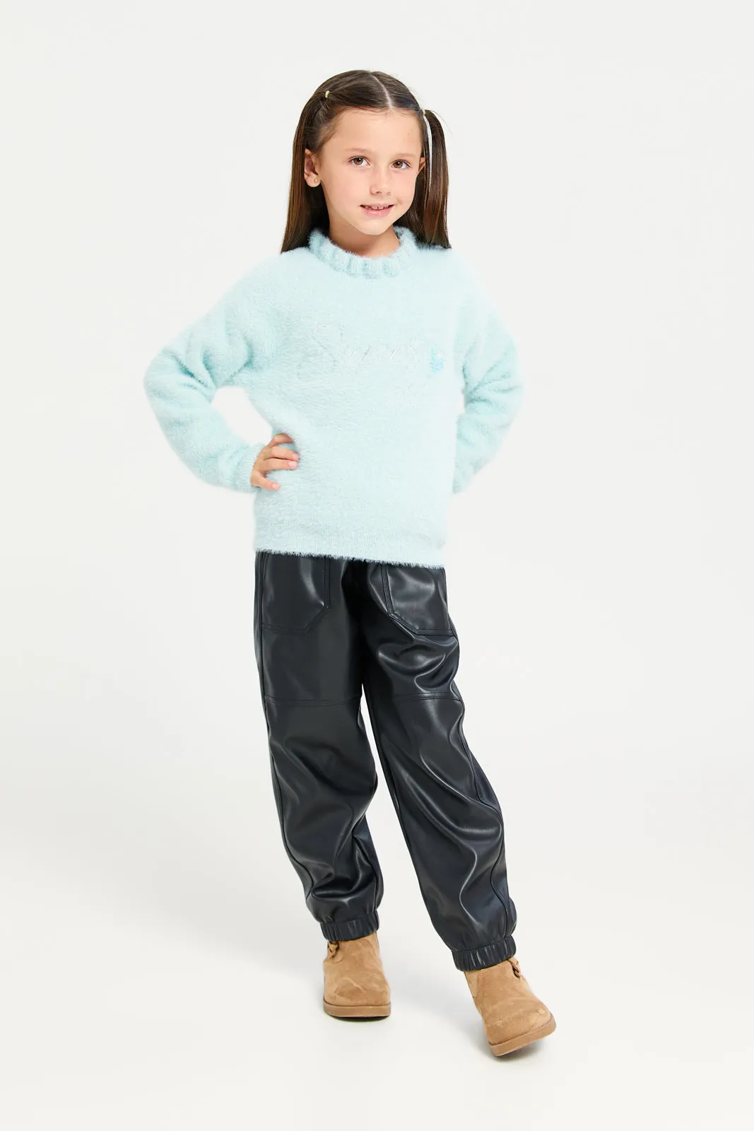 Girls Black Jogger Trousers
