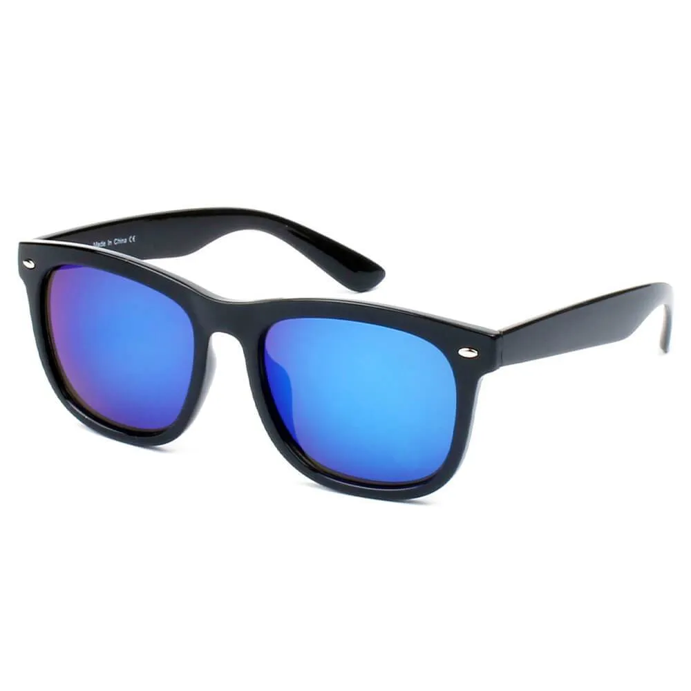 GIRONA | E06 - Classic Horned Rim Mirrored Lens Sunglasses