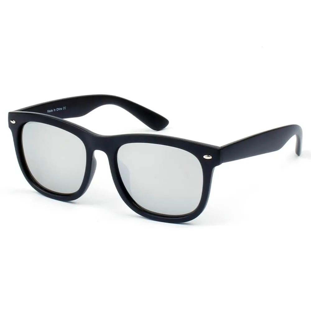 GIRONA | E06 - Classic Horned Rim Mirrored Lens Sunglasses