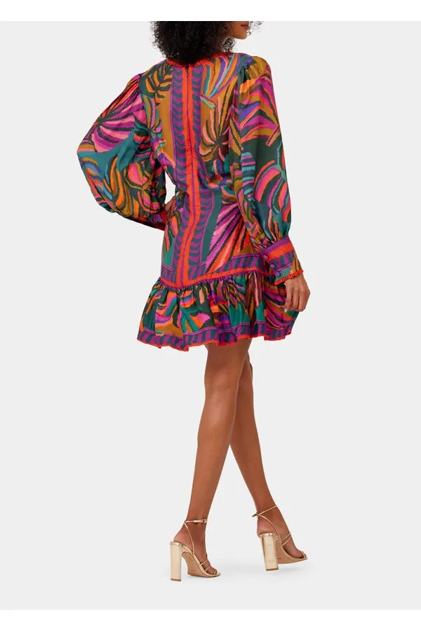 Graphic Foliage Mini Dress