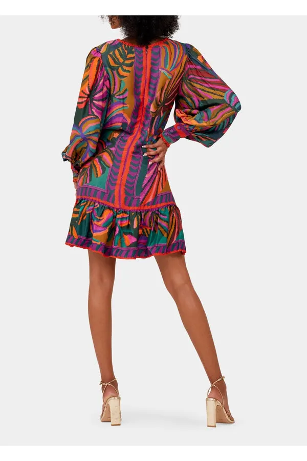 Graphic Foliage Mini Dress