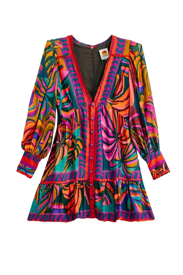 Graphic Foliage Mini Dress