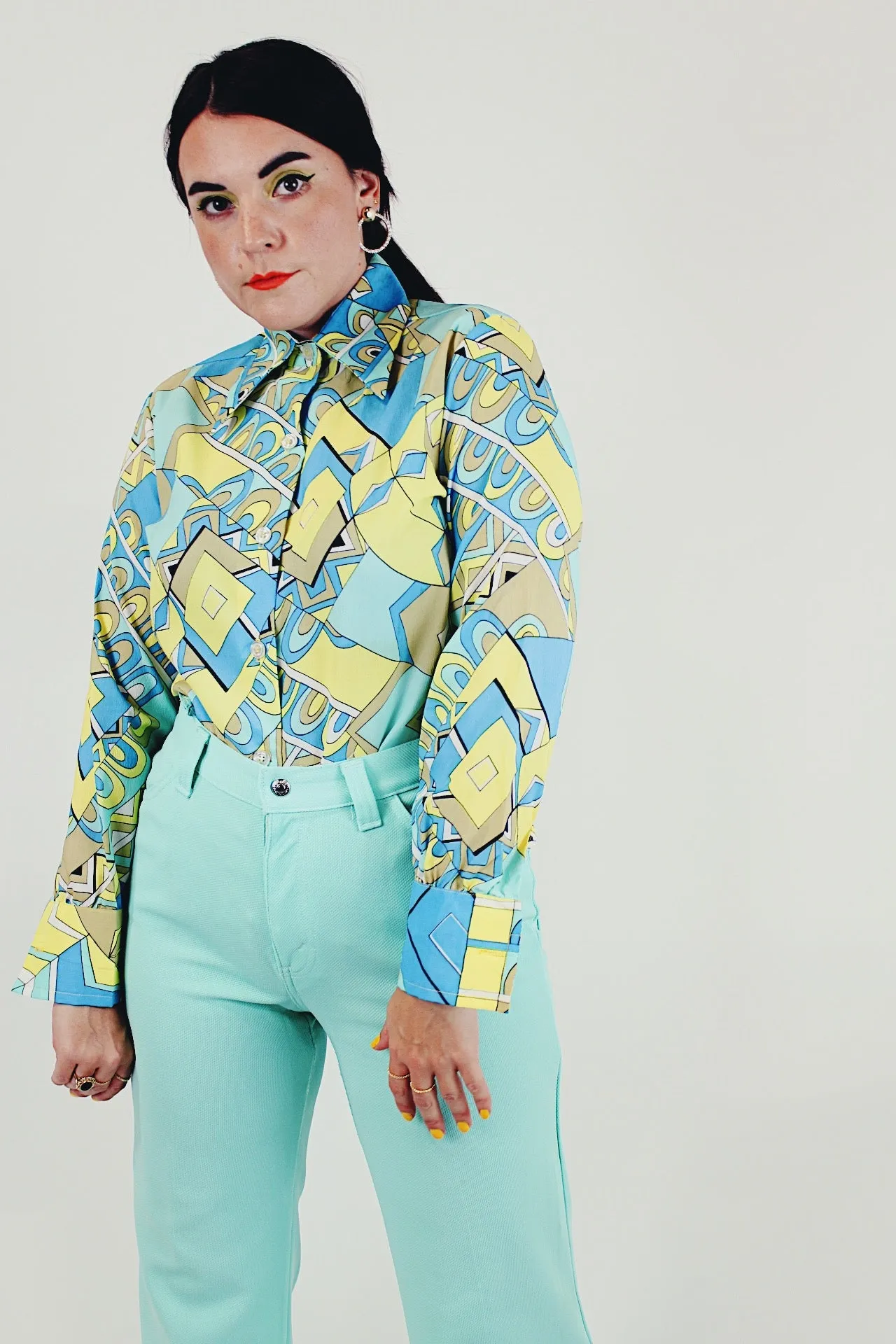 Long Sleeve Pastel Button Up
