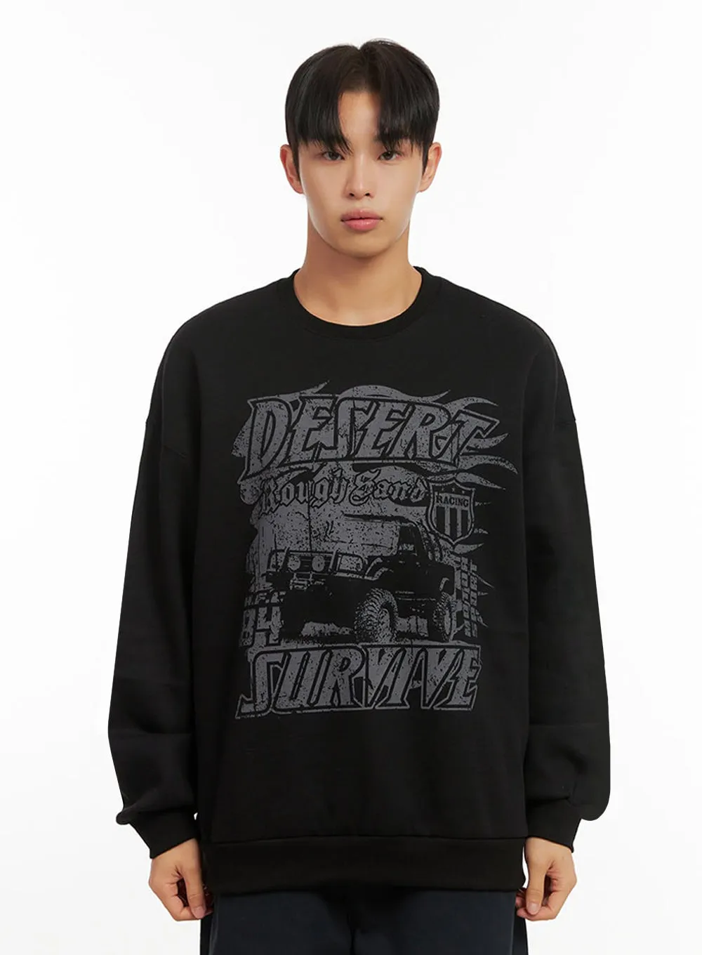 Men's Comfy Loose Fit Cotton Pullover ID413
