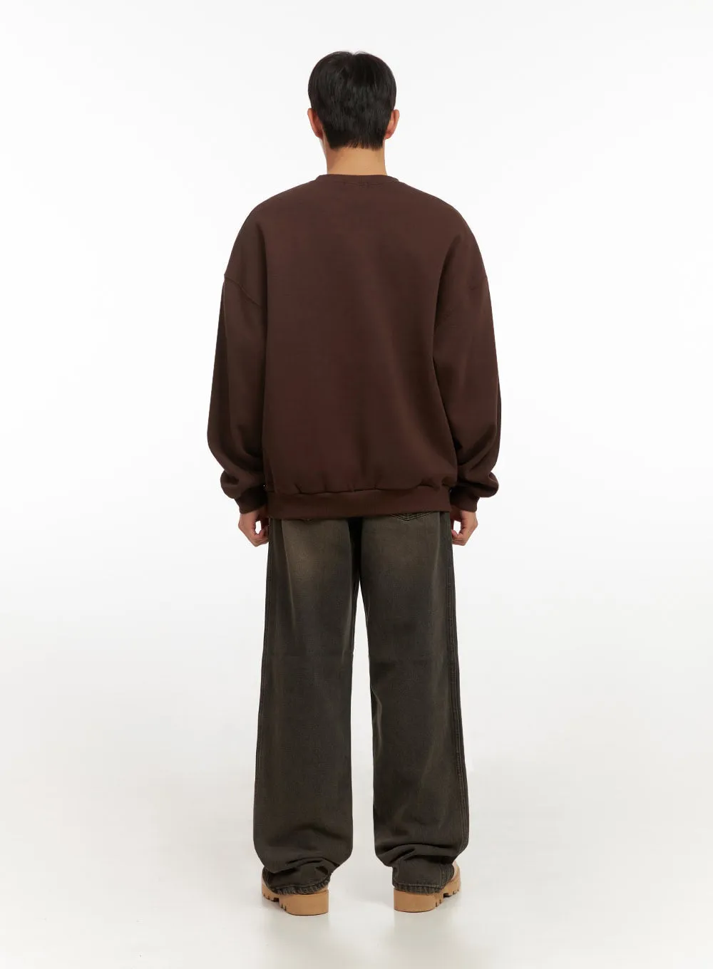 Men's Comfy Loose Fit Cotton Pullover ID413