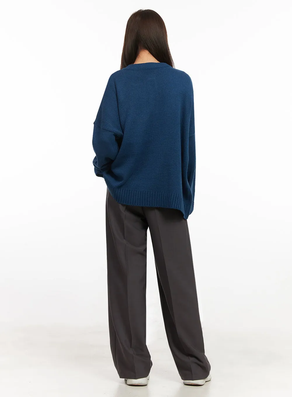 Oversized Half-Button Sweater IJ527