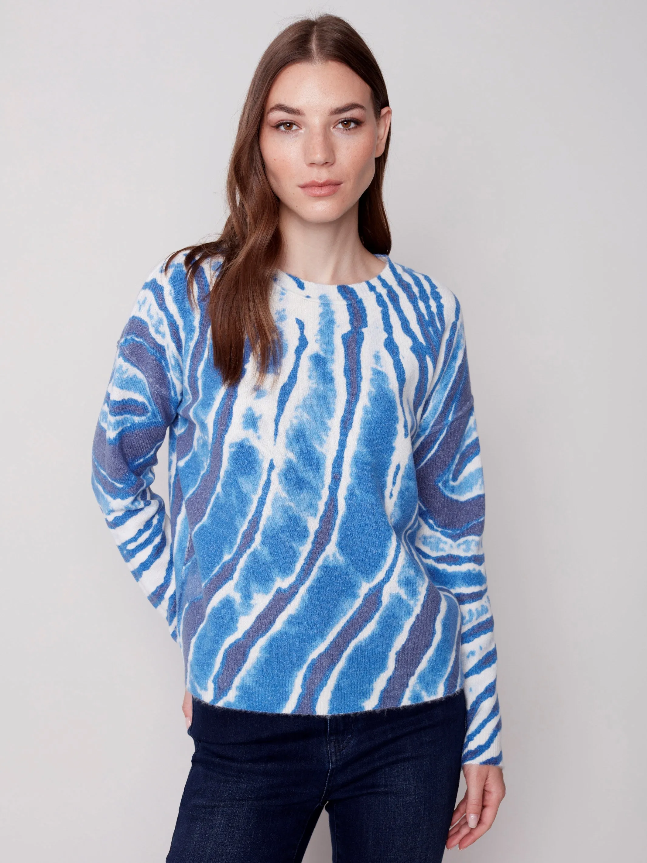Reversible Printed Sweater - Denim