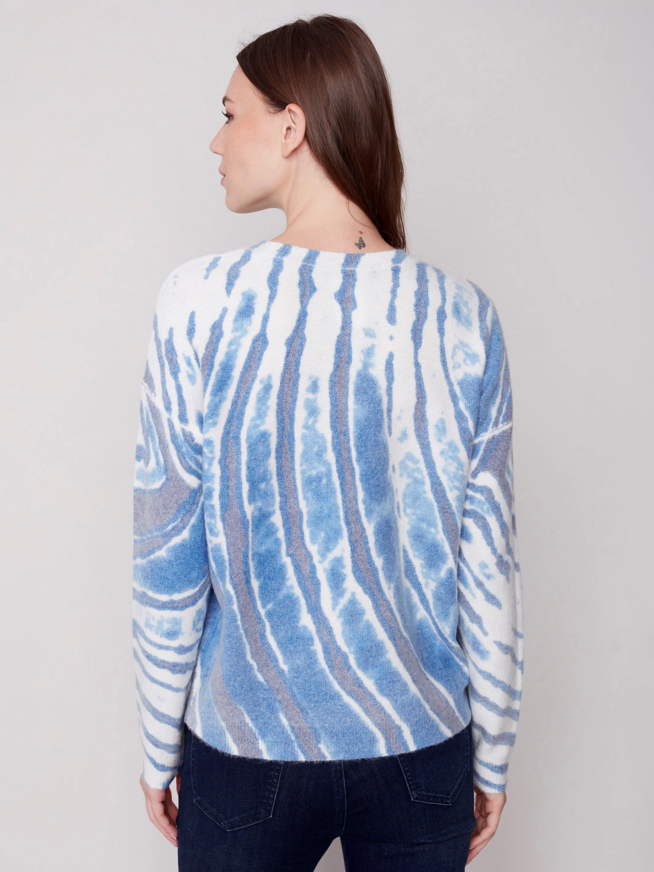Reversible Printed Sweater - Denim