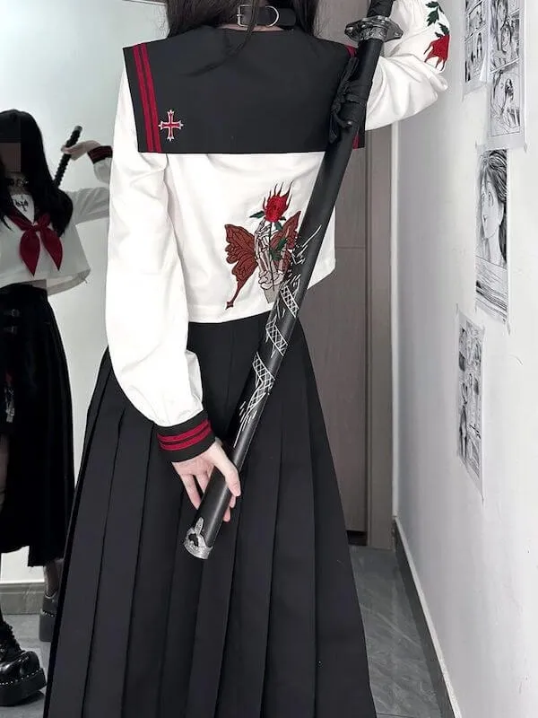 [Rose Devil] Black red JK uniform set