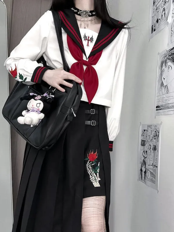 [Rose Devil] Black red JK uniform set