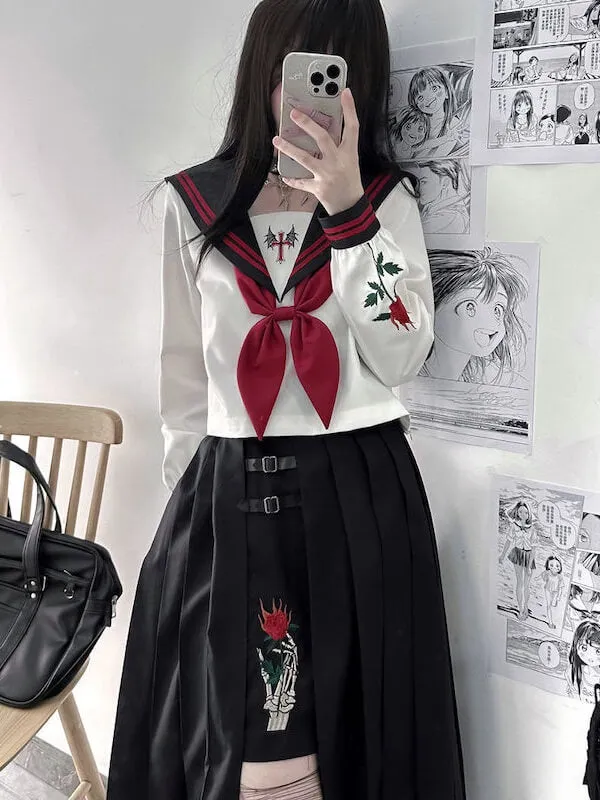 [Rose Devil] Black red JK uniform set