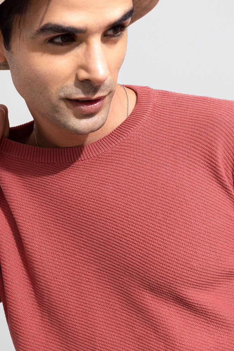 Snug Coral Red Sweater