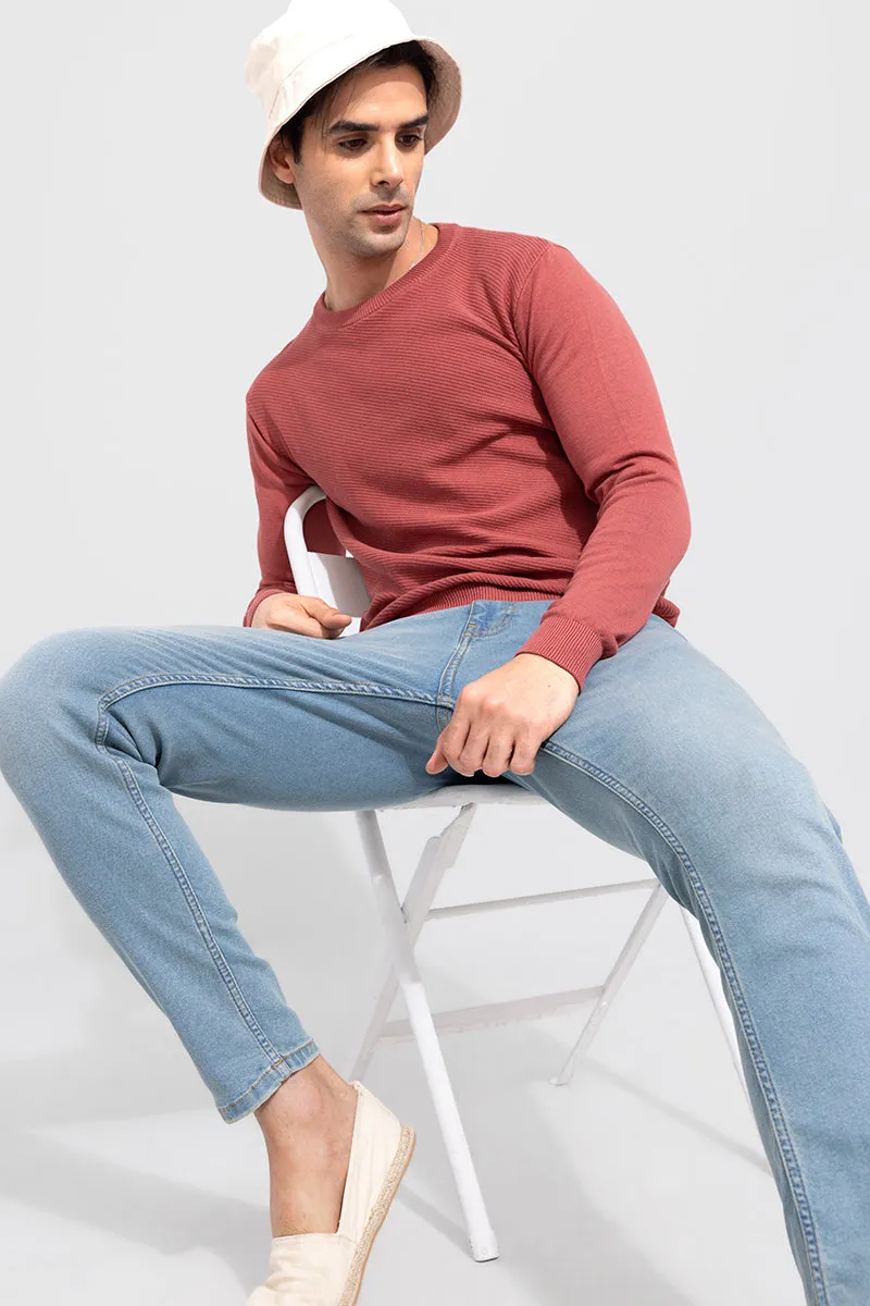 Snug Coral Red Sweater