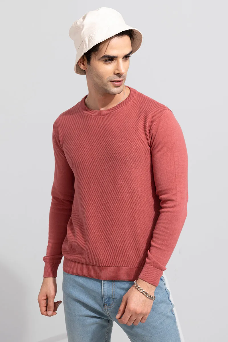 Snug Coral Red Sweater