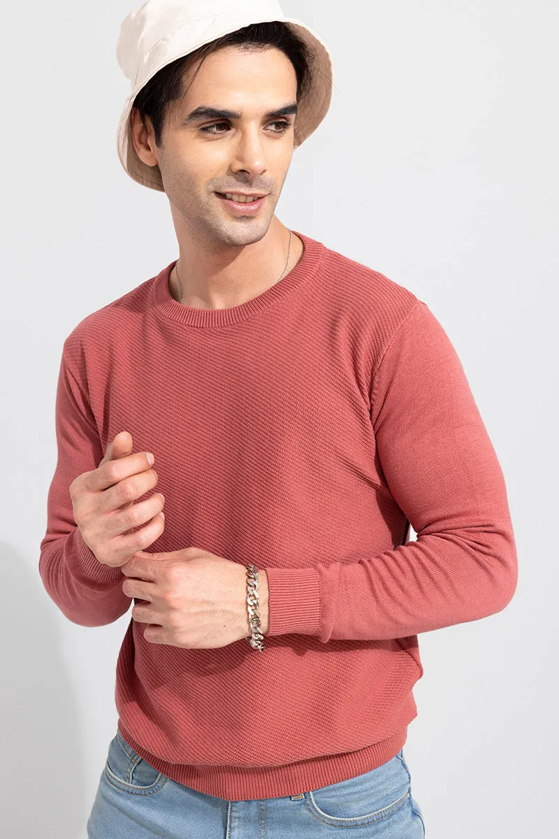 Snug Coral Red Sweater