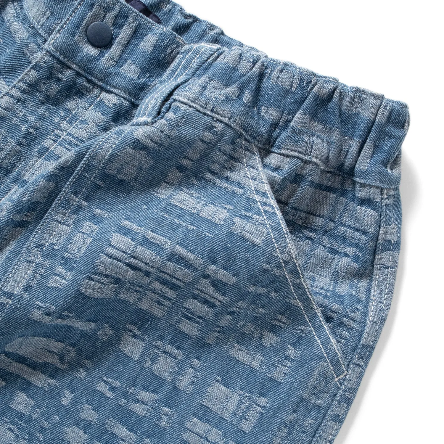 (SP397) Jacquard Denim Shorts