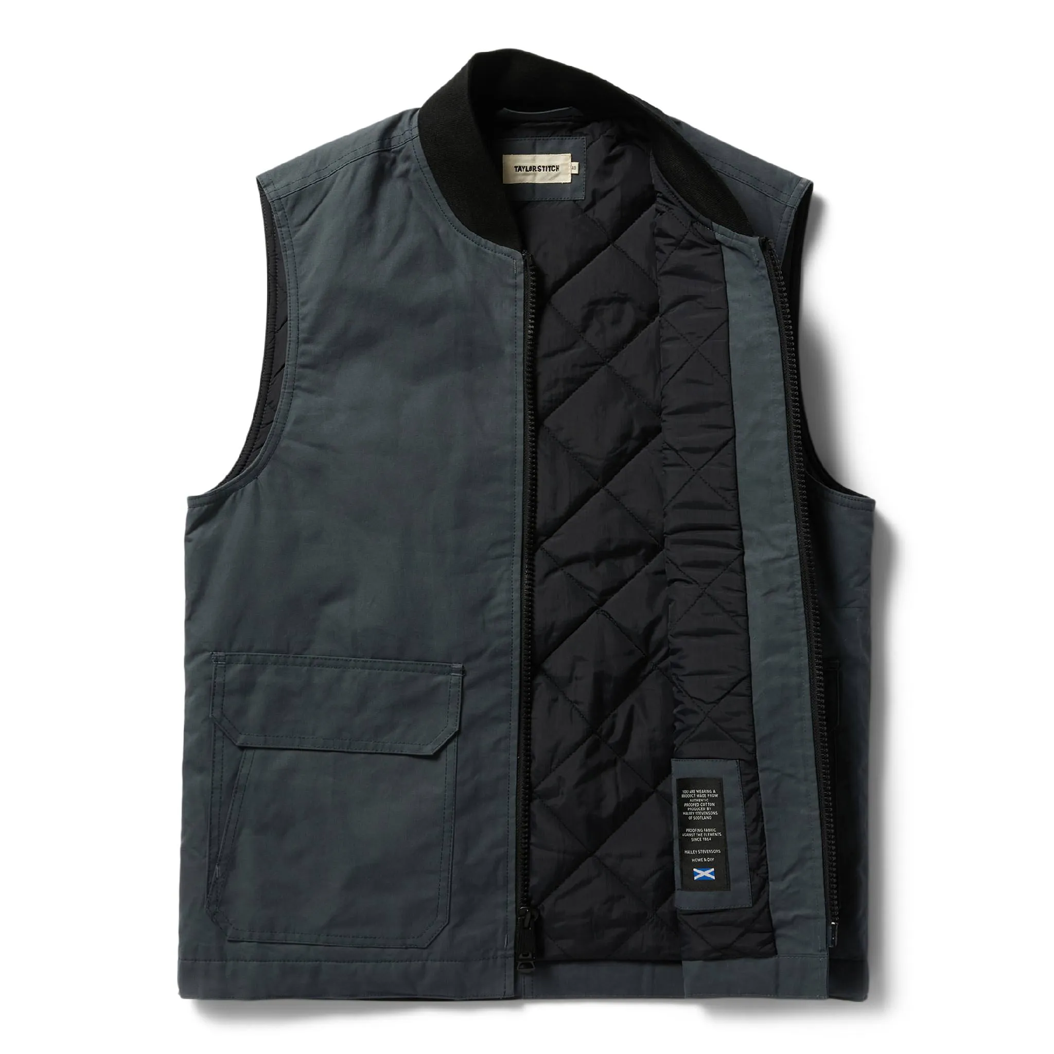 The Anchorage Vest in Charcoal Dry Wax