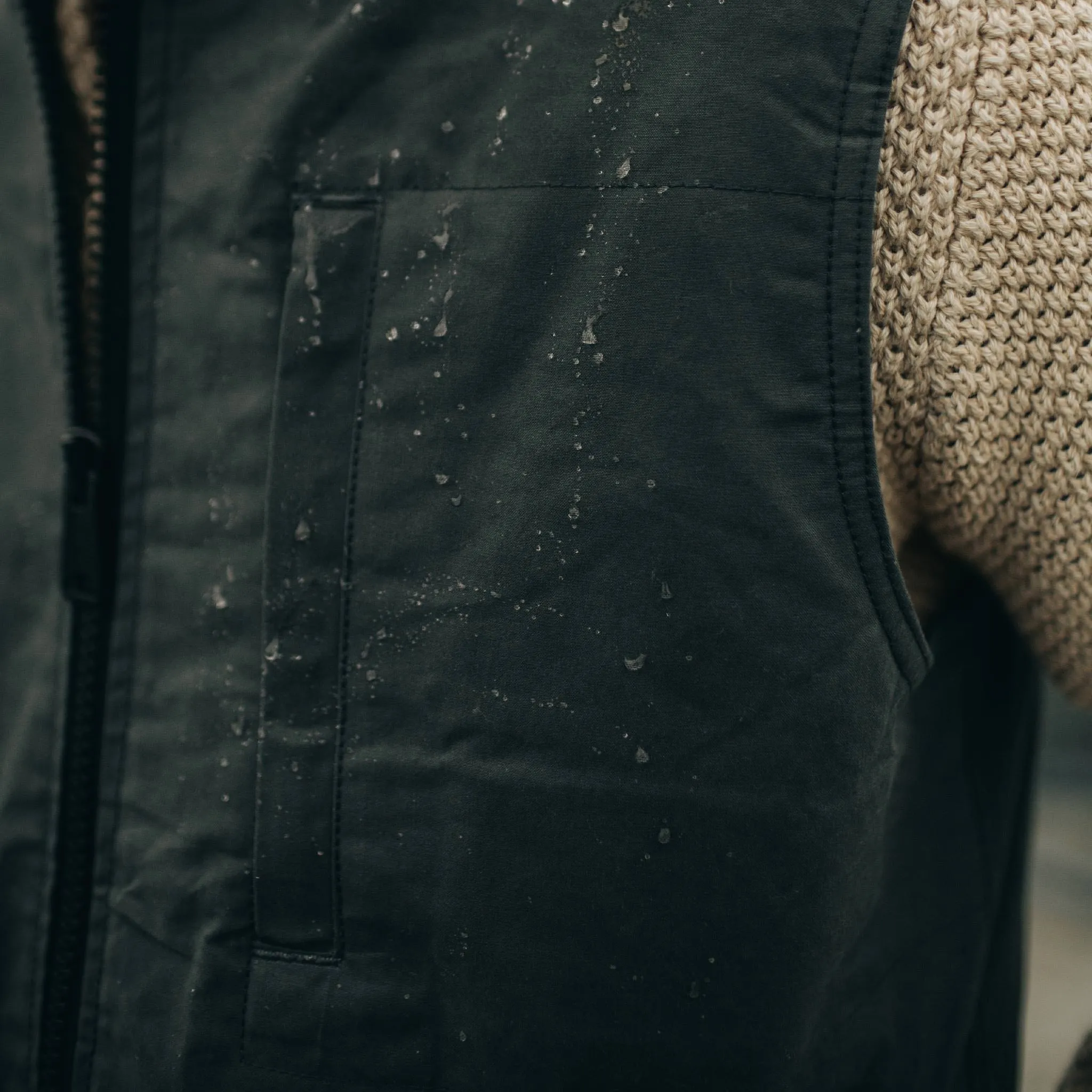 The Anchorage Vest in Charcoal Dry Wax