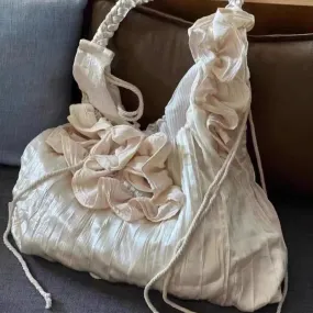UAKISS  -  High-capacity Patchwork Flower Women's Handbags Y2k Aesthetic Elegant Sweet Shoulder Bags Casual Chic Fairy Underarm Bag Trendy