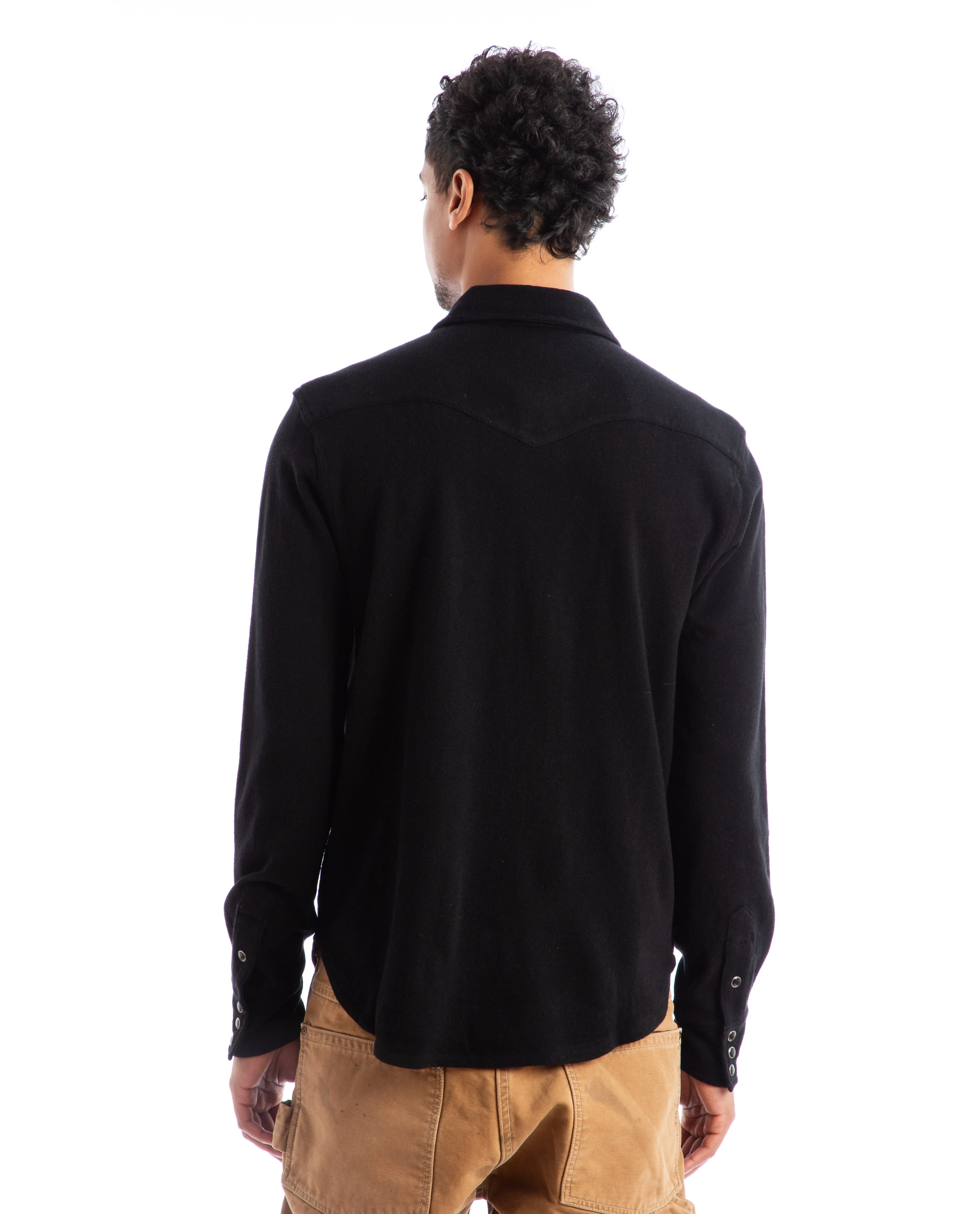 Wool-Cashmere Western Shirt Sweater