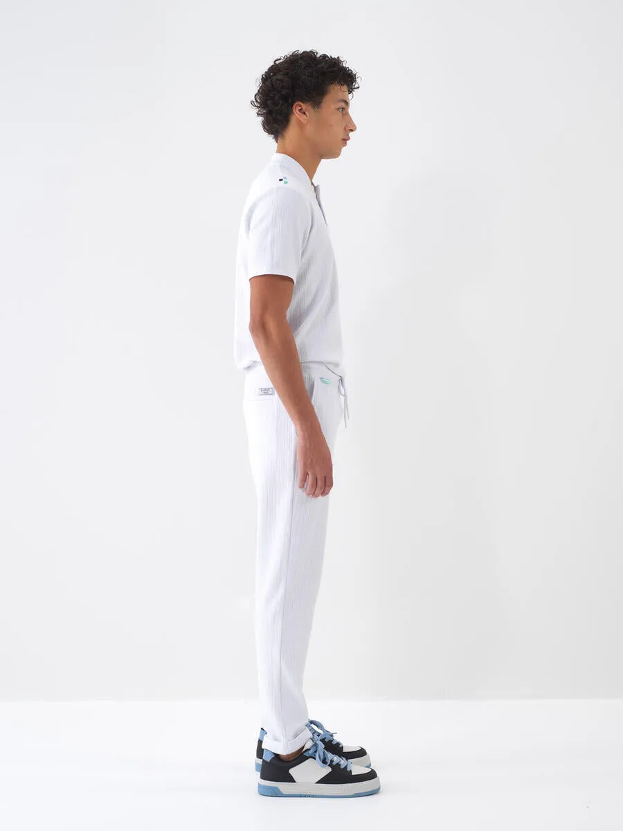 Xint Cotton Regular Fit White Jogger Trousers