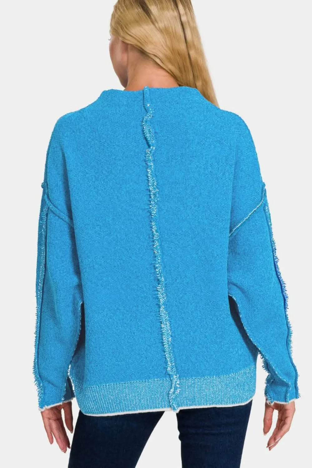 Zenana mock neck long sleeve sweater