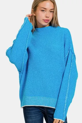 Zenana mock neck long sleeve sweater
